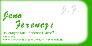 jeno ferenczi business card